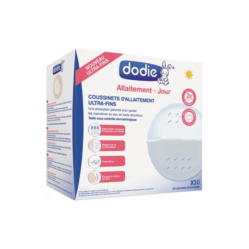 Dodie Coussinets d'Allaitement Ultra-Fins Jour - 30 Coussinets