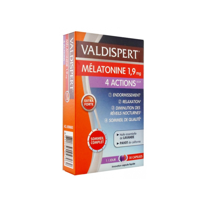 Valdispert Mélatonine 1,9 mg 4 Actions - 30 Capsules