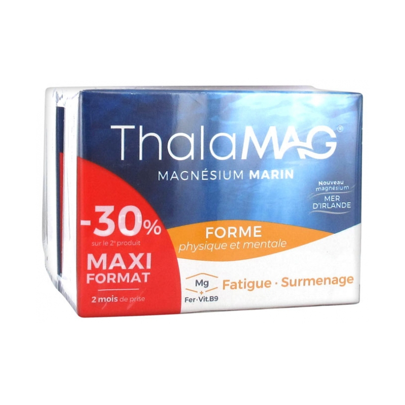 Thalamag Magnésium Marin Forme Physique et Mentale - Lot de 2 x 60 Gélules