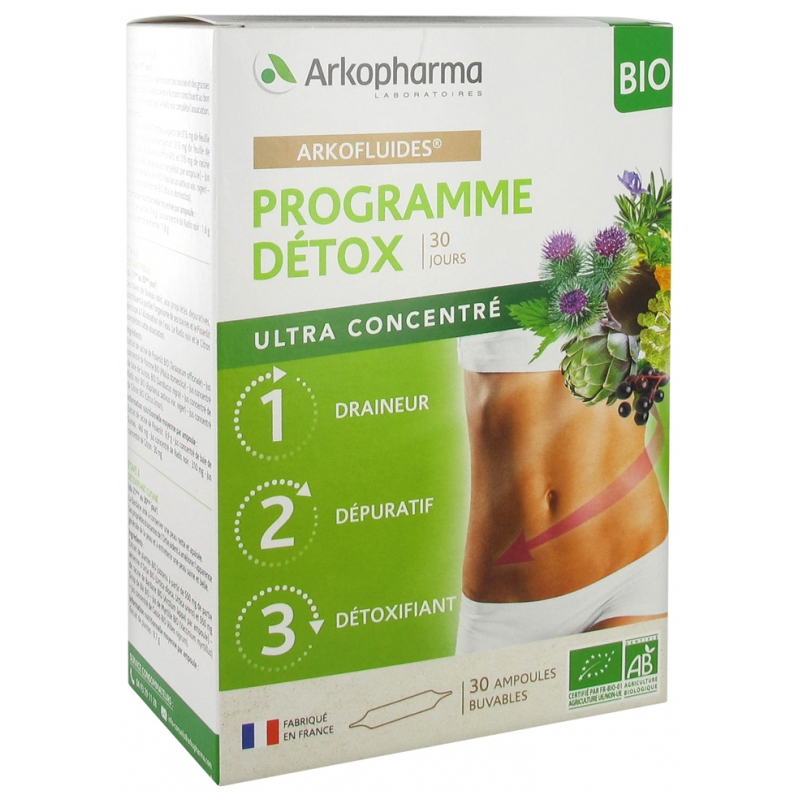 Arkopharma Arkofluides Programme Détox Bio - 30 ampoules