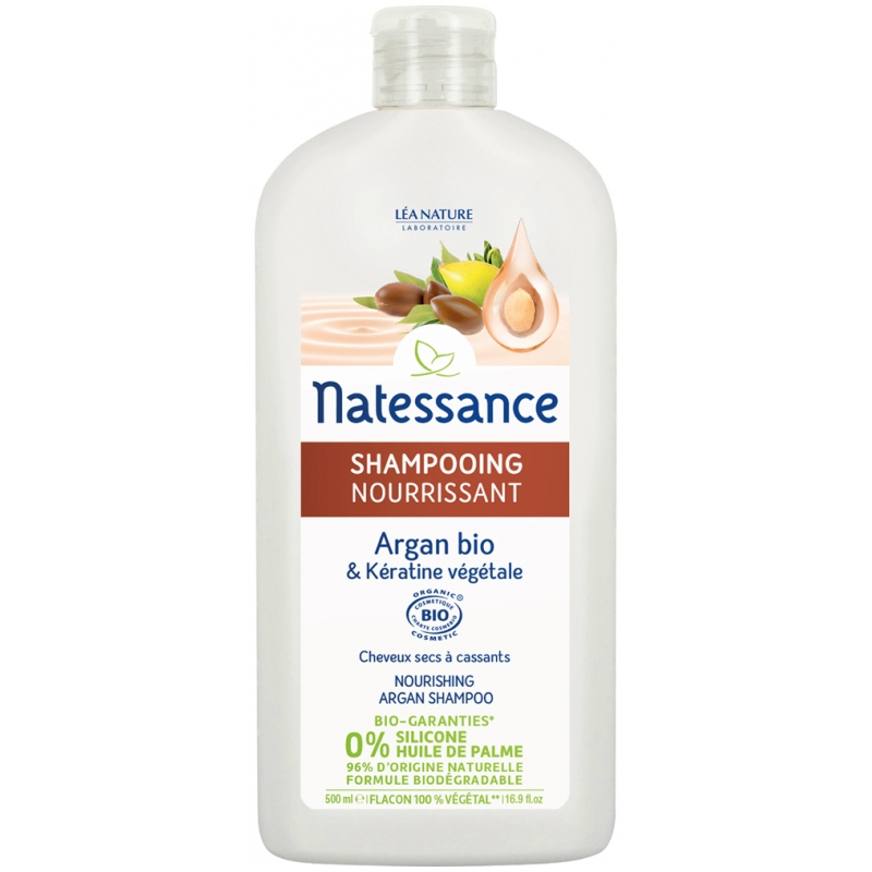 Natessance Shampooing Nourrissant Argan Bio et Kératine Végétale - 500ml