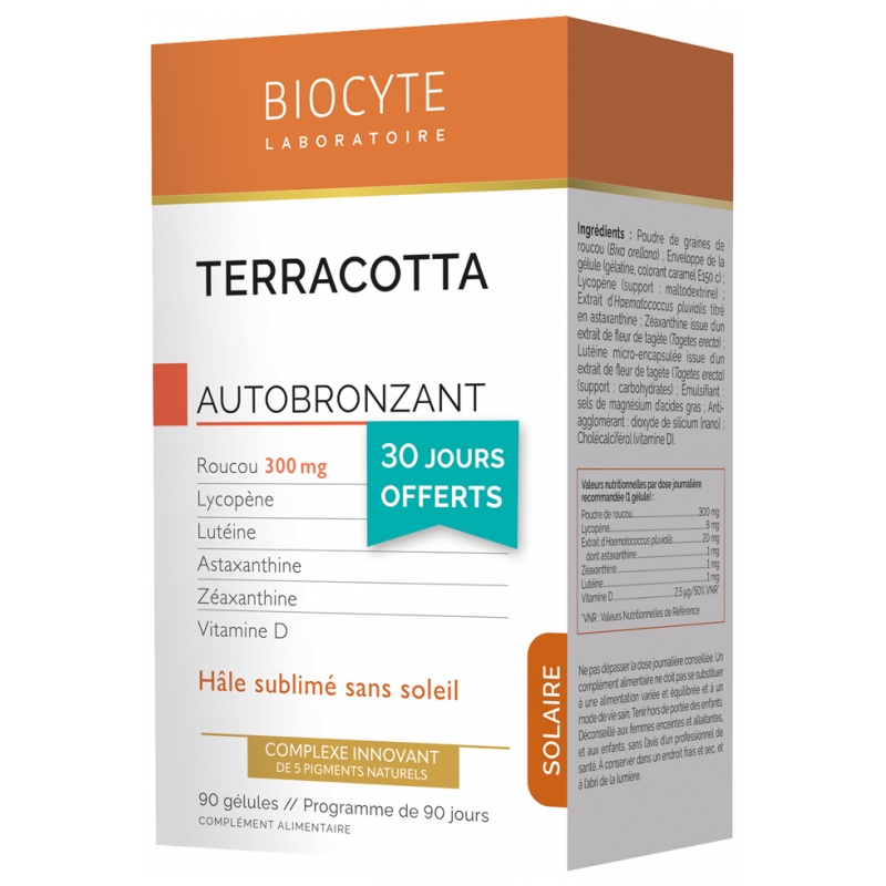 Biocyte Terracotta Cocktail Autobronzant - Lot de 3 x 30 gélules