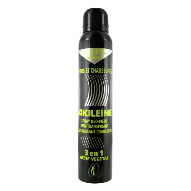 Akileine Spray deo pied et chaussure anti traspirant et assainissant Spray noir - 150 ml