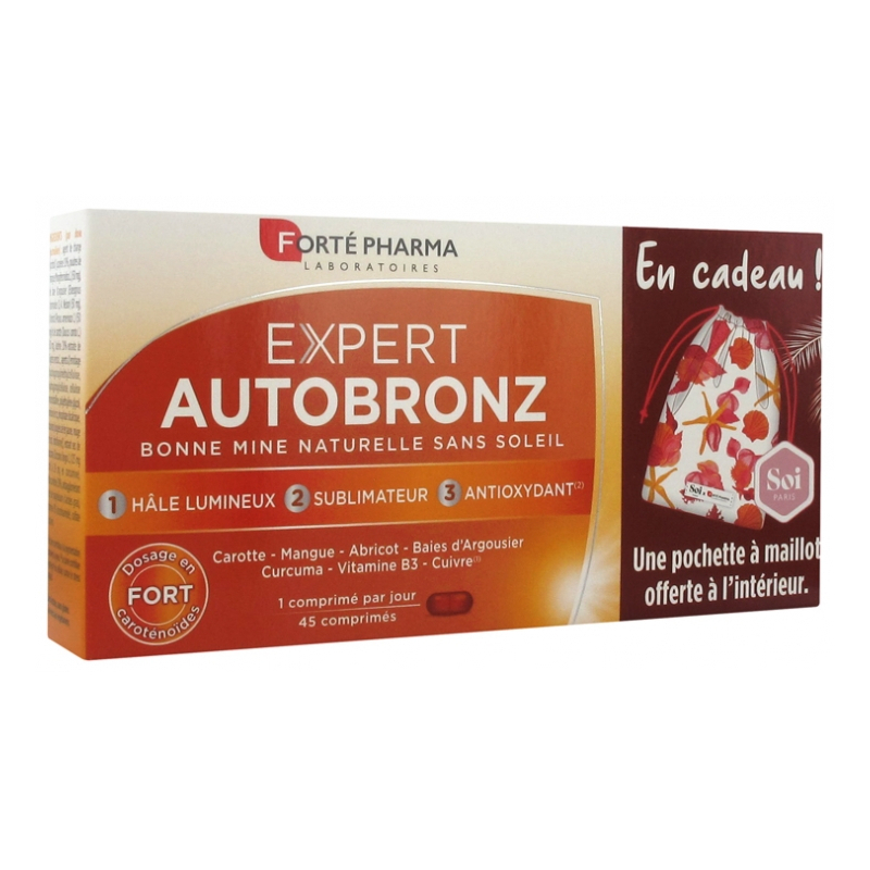 Forté Pharma Expert Autobronz 45 comprimés + 1 Pochette à Maillot Offerte