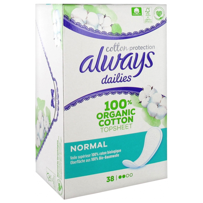 Always Dailies Cotton Protection Normal - 38 Protège Slips