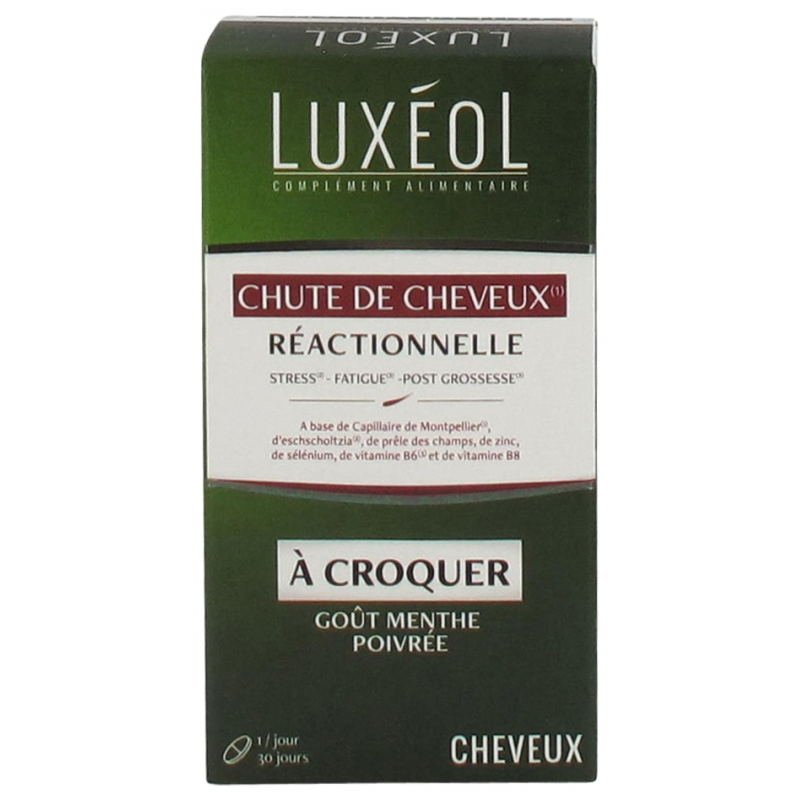 Luxéol Chute de Cheveux Réactionnelle - 30 Comprimés à Croquer