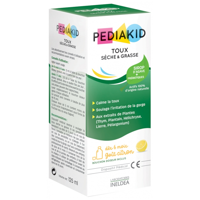 Pediakid toux sèche & grasse sirop - 125 ml