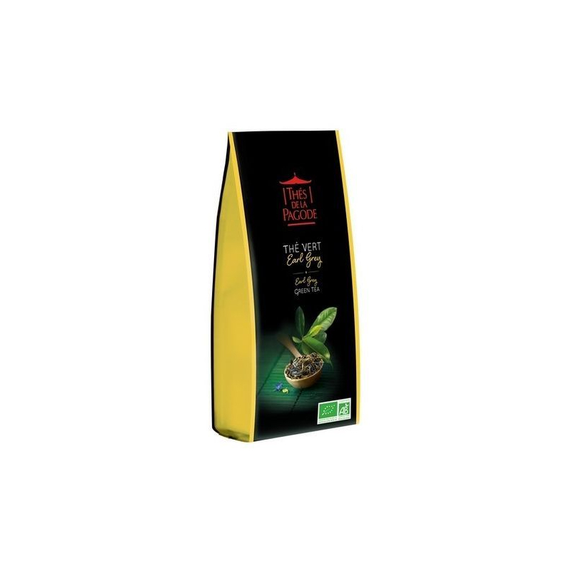 Thé de la Pagode - Thé vert Earl grey Bio - Vrac (en feuilles) - 100g