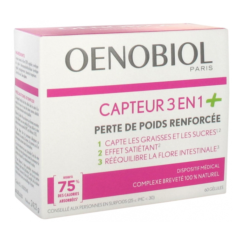 Oenobiol Capteur 3en1+ Perte de Poids Renforcée - 60 Gélules