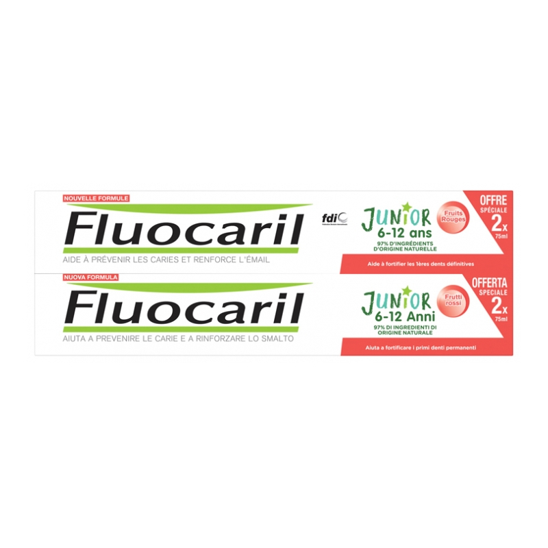 Fluocaril Junior Dentifrice 6-12 Ans - Lot de 2 x 75 ml