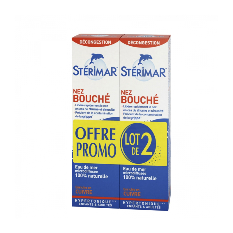 Sterimar Spray Nez Bouche Hypertonique enrichie en cuivre - 2x100ml 