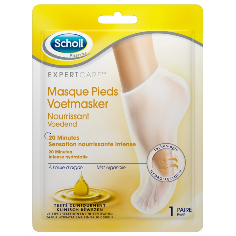 Scholl Expertcare Masque Pieds Nourrissant à l'Huile d'Argan - 1 Paire