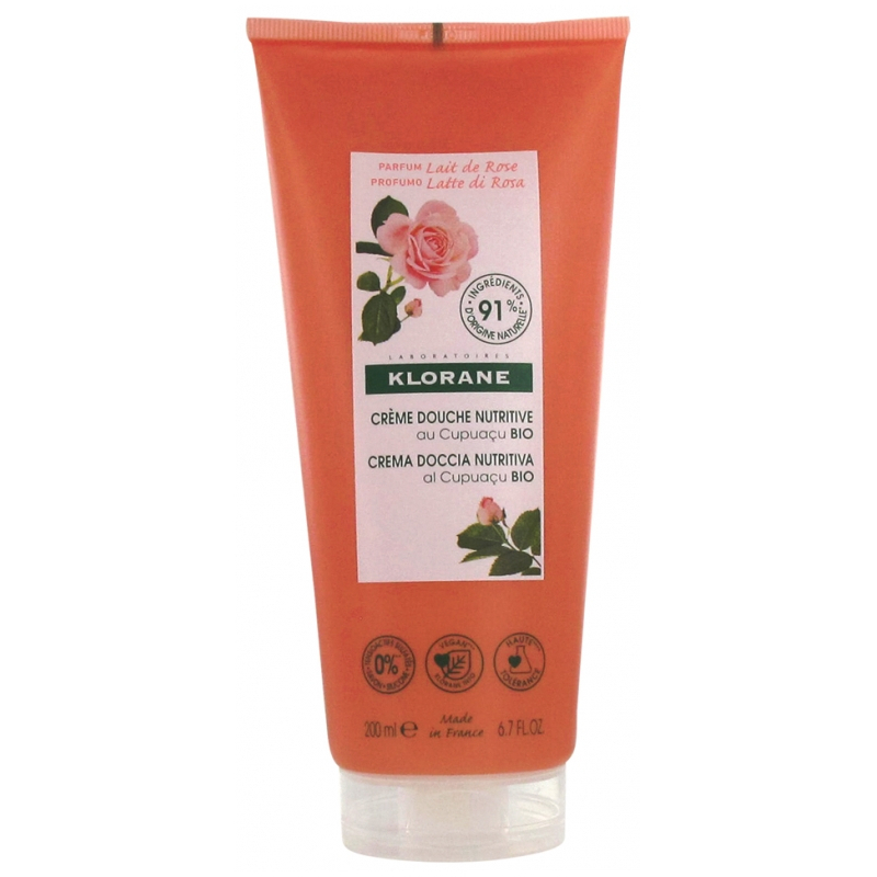 Klorane Crème Douche Nutritive au Cupuaçu Bio Lait de Rose - 200 ml