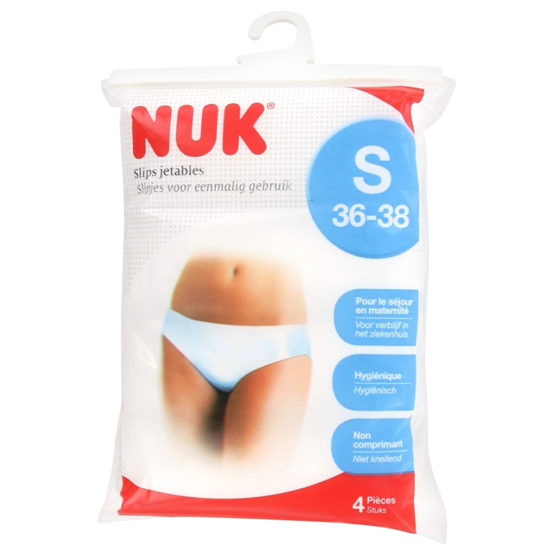 NUK Slips Jetables 4 Pièces - Taille : S (36-38)