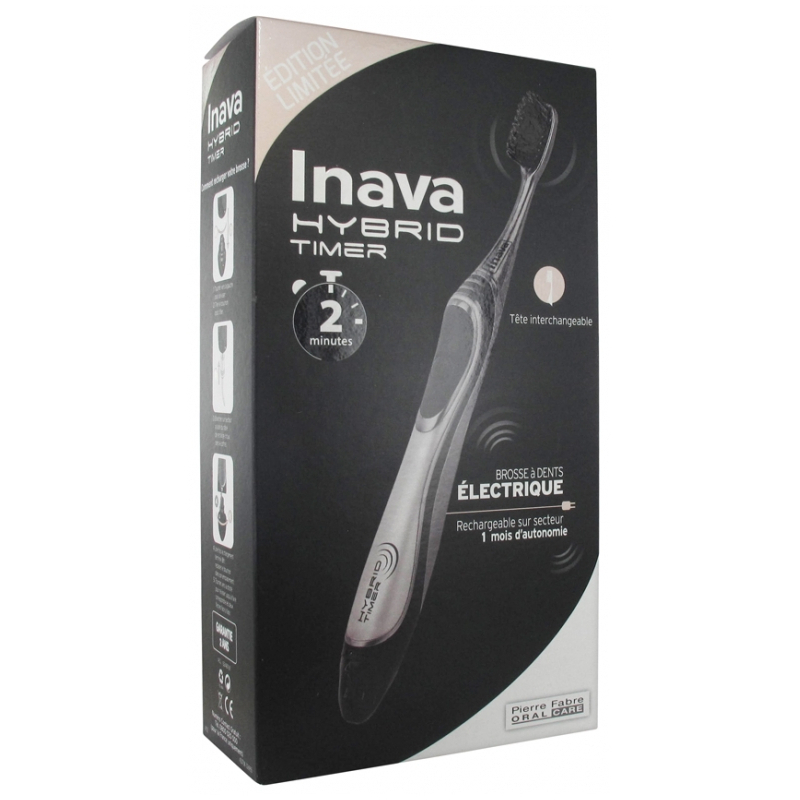 Inava Hybrid Timer Brosse à Dents Electrique Edition Limitée Couleur : Noir - 1 unité