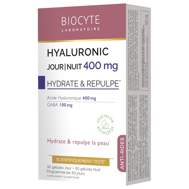 Biocyte Hyaluronic Jour/Nuit 400 mg Anti-Âge 24H - 60 Gélules