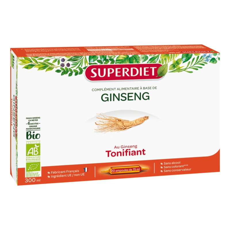 Superdiet Ginseng Bio - 20 Ampoules