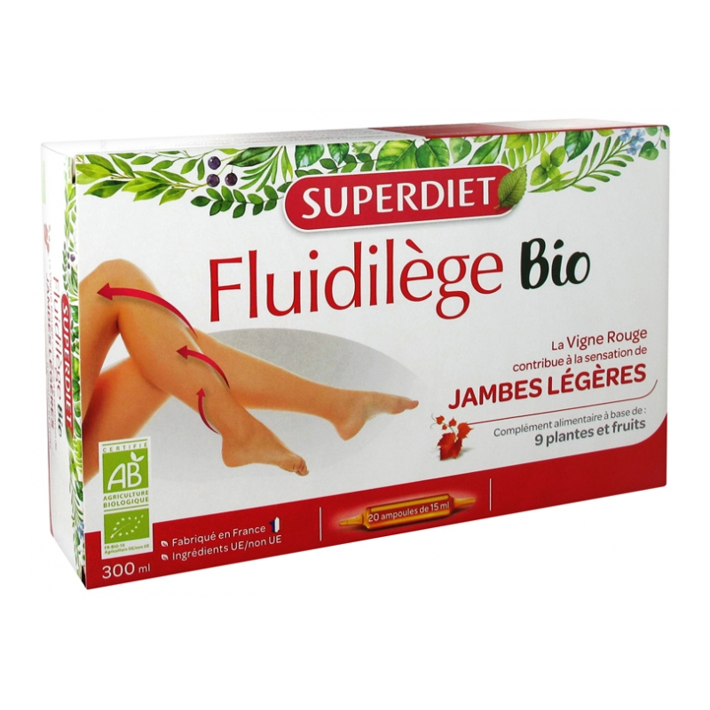 Superdiet Fluidilège Bio Jambes Légères - 20 Ampoules