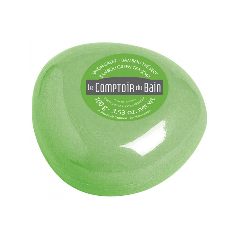 Le Comptoir du Bain Savon Galet Surgras Bambou Thé Vert - 100 g