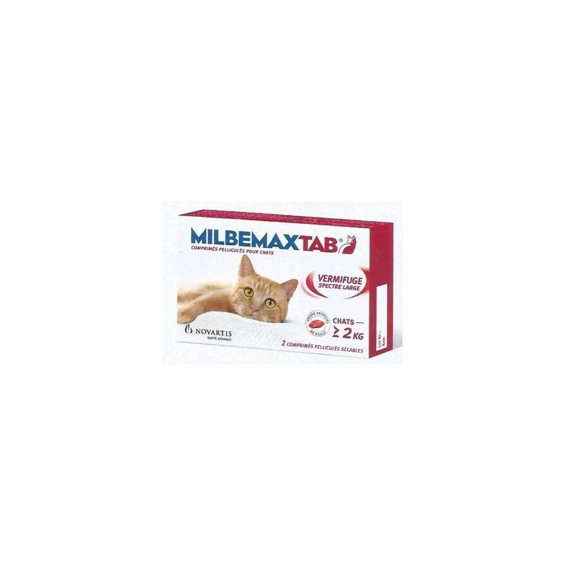 ELANCO Milbemaxtab vermifuge chat + de 2kg - 2 comprimés