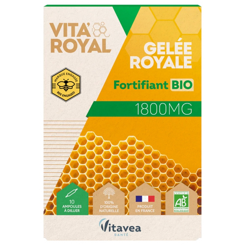 VITA'ROYAL Gelée Royale Fortifiant bio 1800 mg - 10 Ampoules