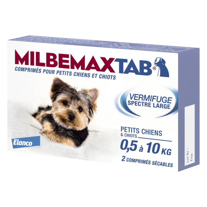 MilbemaxTab Chiots et Petits Chiens - 2 Comprimés