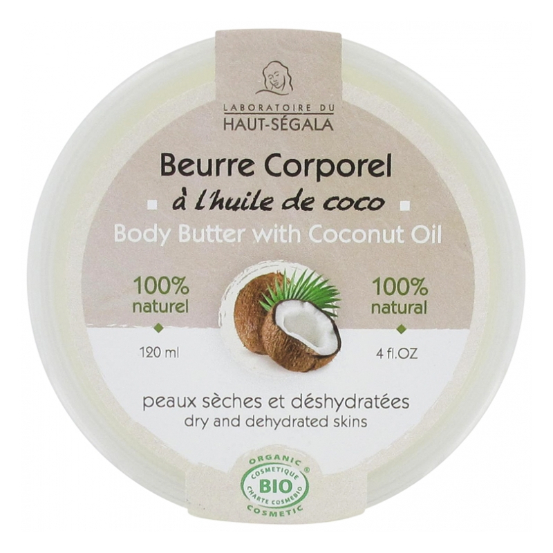 Laboratoire du Haut-Ségala Beurre Corporel à l'Huile de Coco Bio - 120 ml