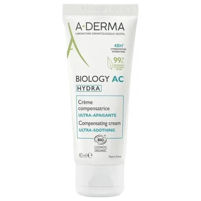 A-DERMA Biology AC Hydra Crème Compensatrice Ultra-Apaisante Bio - 40 ml