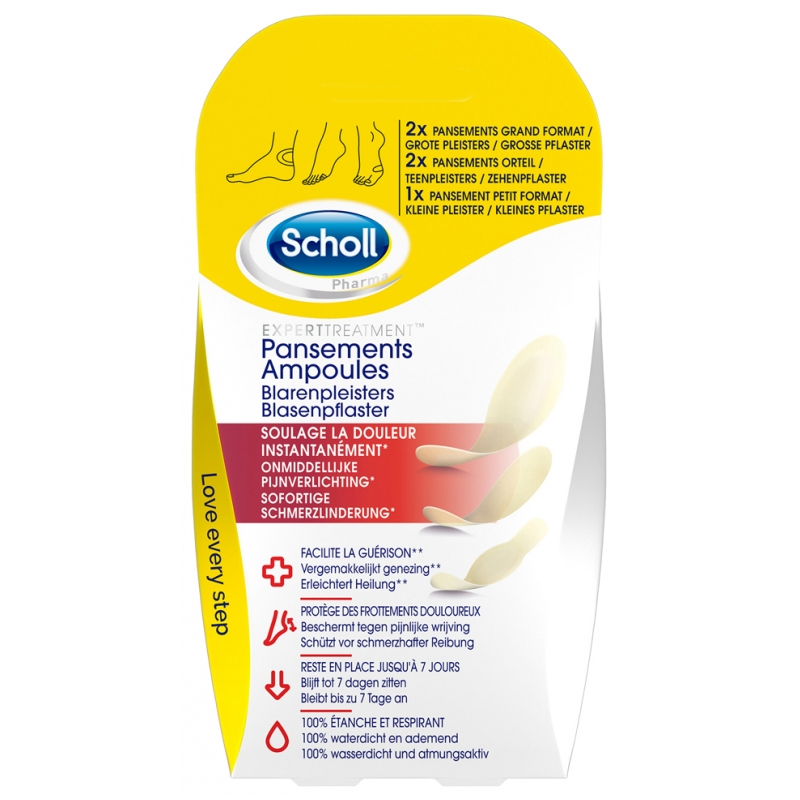 Scholl Pansements Ampoules Talon et Orteil Différents Formats - 5 Pansements