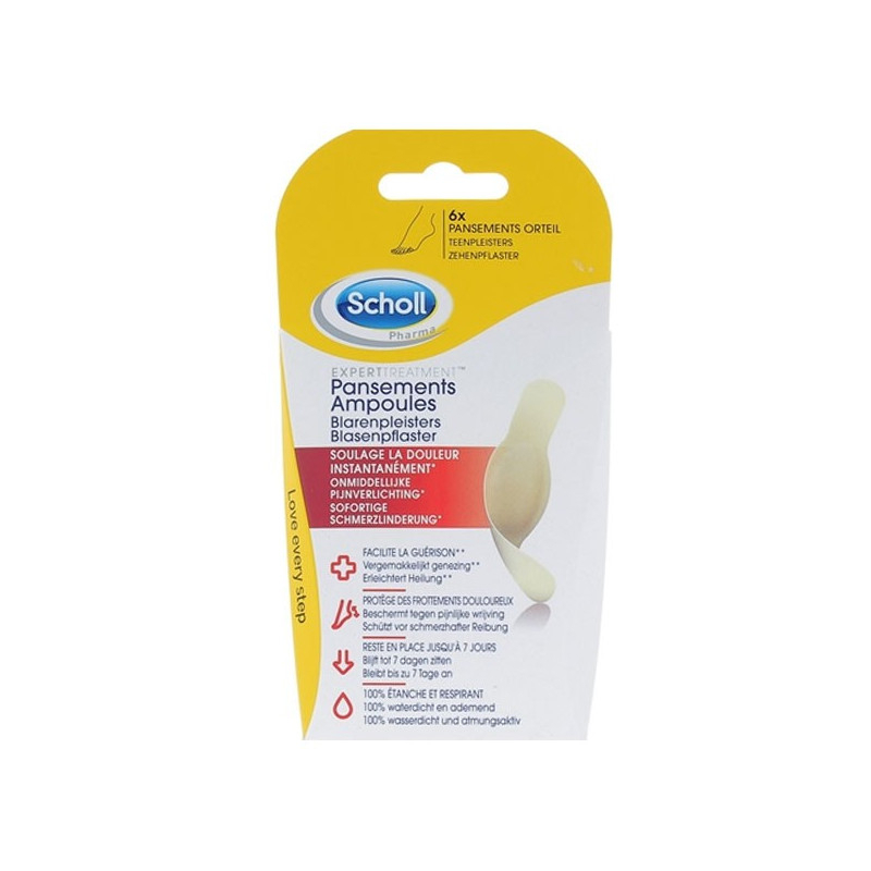 Scholl ExpertTreatment Pansements ampoules pour orteils - 6 pansements