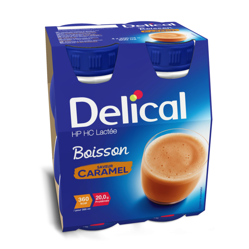  Delical Boisson HP/HC Lactée Caramel - 4x200ml