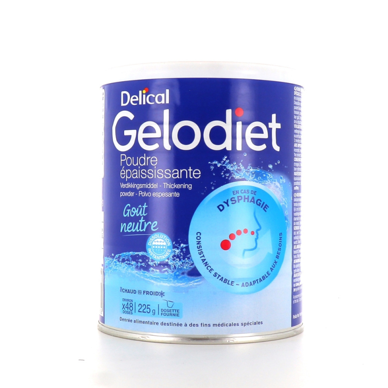 Delical Poudre épaississante Gelodiet Goût neutre - 225g 