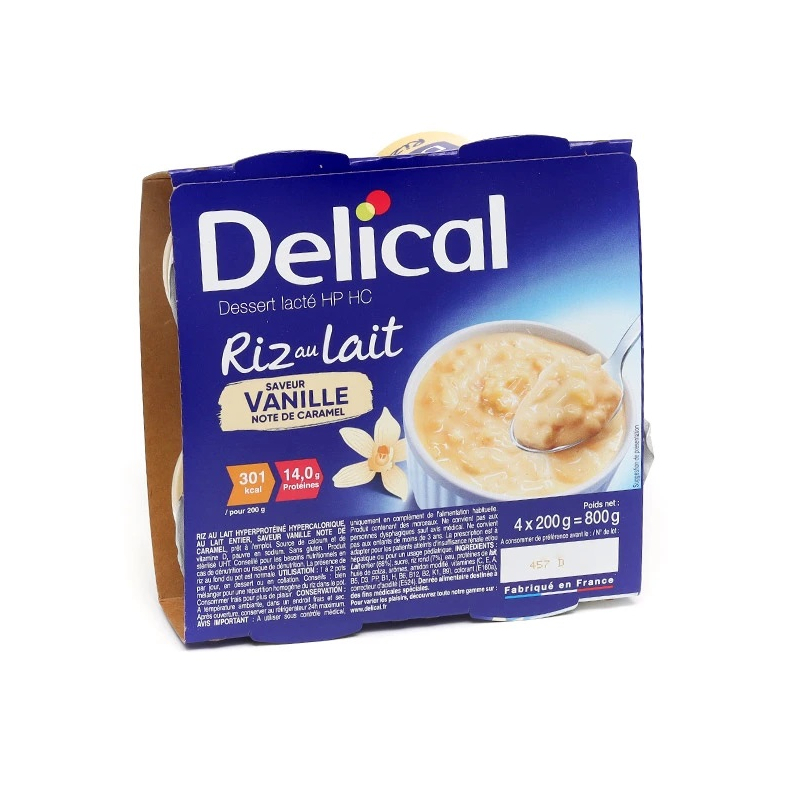 Delical riz au lait HP HC saveur vanille caramel - 4x200