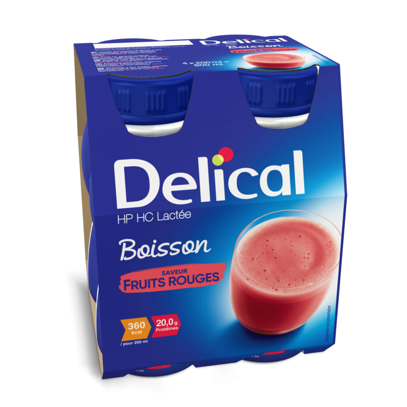  Delical Boisson HP/HC Lactée Fruits Rouges - 4x200ml