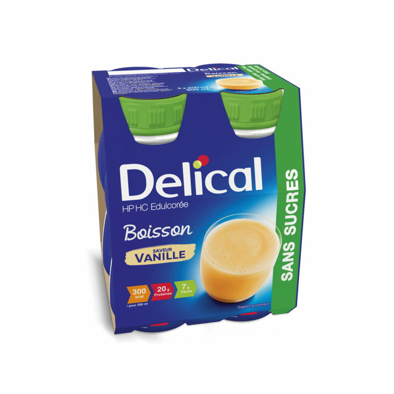 Delical Boisson HP/HC sans sucres vanille - 4x200ml