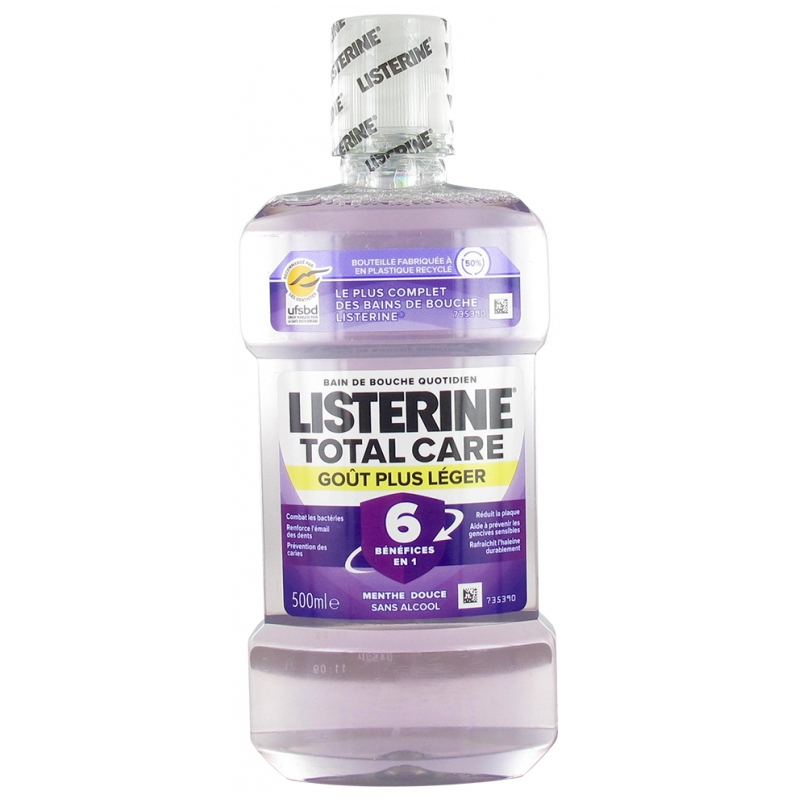 Listerine Bain de Bouche Total Care Goût Plus Léger - 500 ml