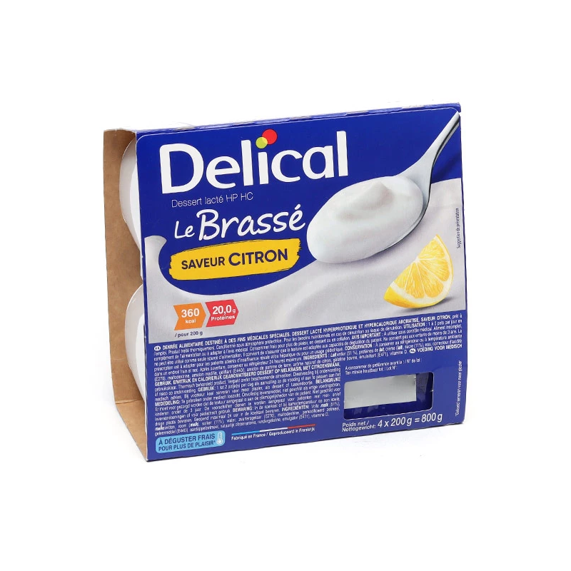 Delical Dessert lacté HP HC Le Brassé saveur Citron- 4x 200 g