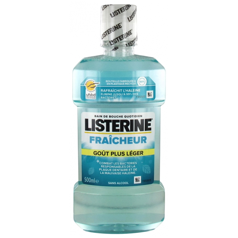 Listerine Bain de Bouche Fraîcheur Goût Plus Léger - 500 ml