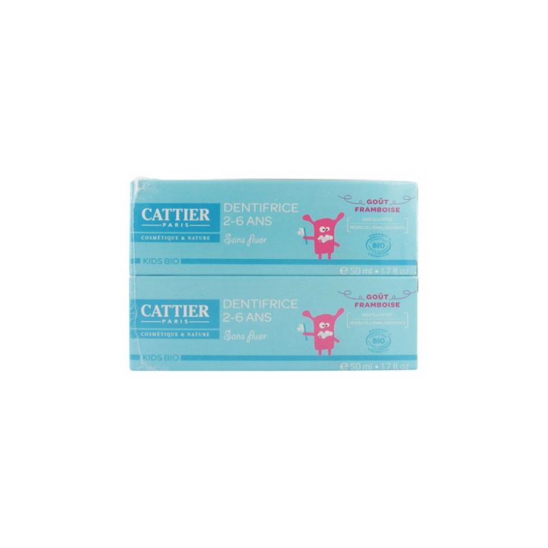 Cattier Kids Bio Dentifrice 2-6 Ans - Lot de 2 x 50 ml