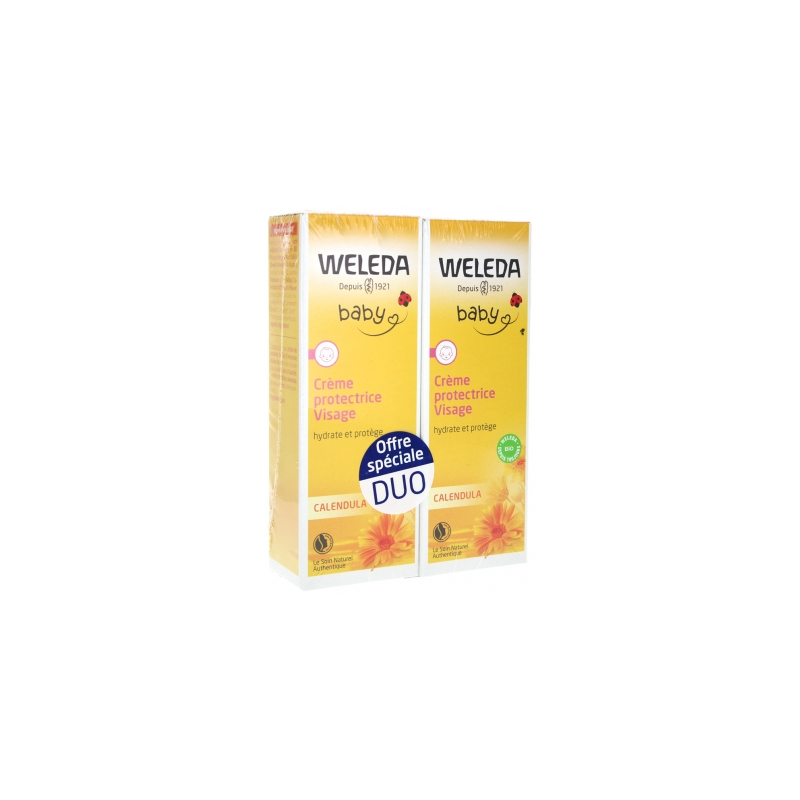 Weleda Baby Crème Protectrice Visage Calendula - Lot de 2 x 50 ml