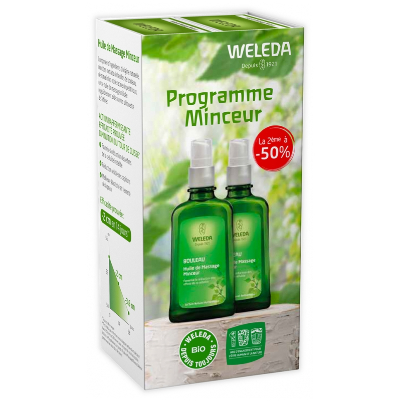 Weleda Huile de Massage Minceur au Bouleau - Lot de 2 x 100 ml