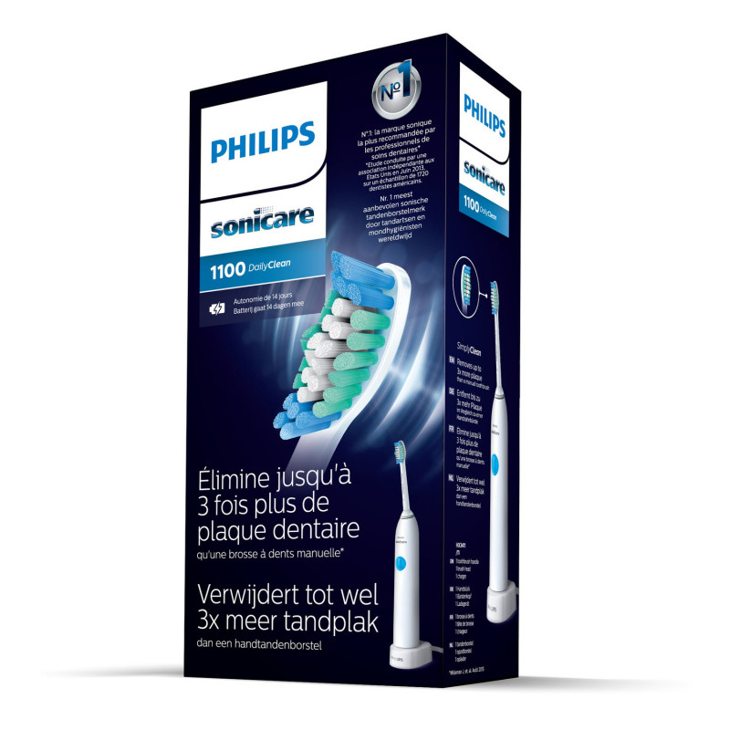 PHILIPS Brosse à dents dailyclean 1100 - 1 unité 