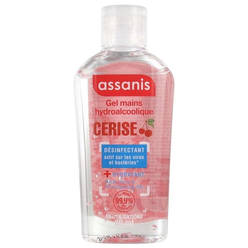 Assanis Gel Mains Hydroalcoolique Senteur : Cerise - 80 ml 