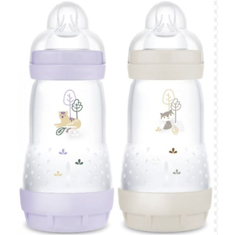 Mam Easy Start Biberon Anti-Colique Lilas + Sable - Lot de 2 Biberons