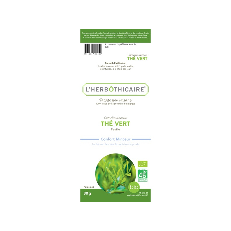 L'herbôthicaire Infusion Thé Vert Bio - 80g 