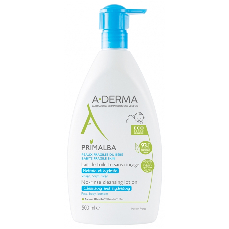 A-DERMA Primalba Lait de Toilette Sans Rinçage - 500 ml