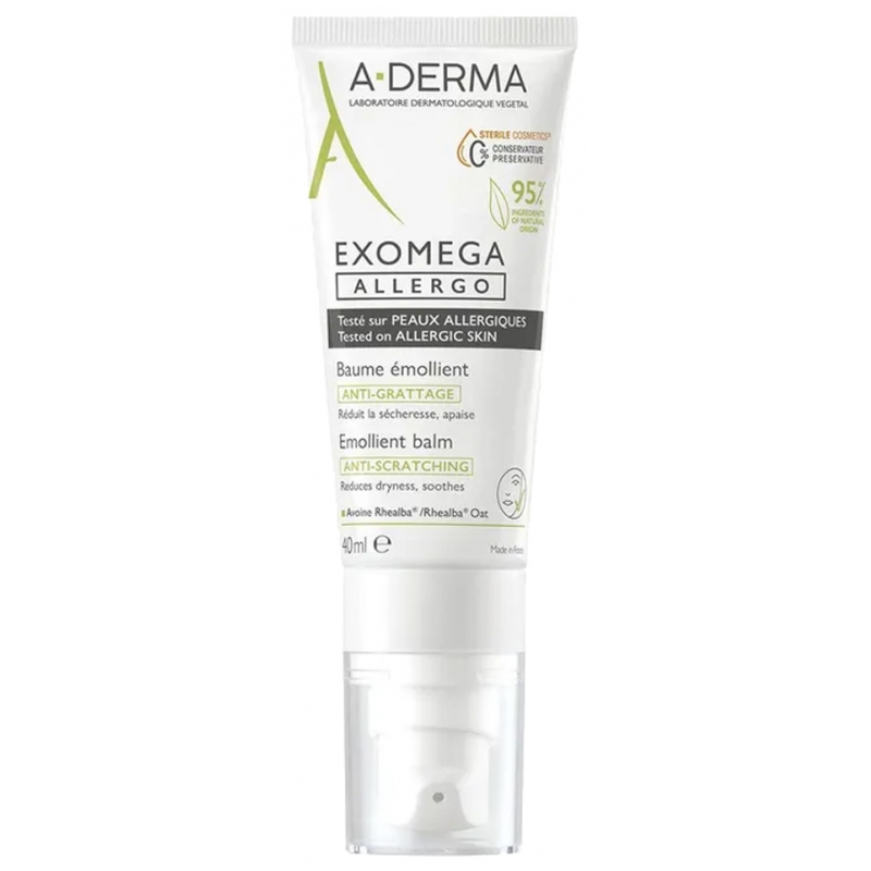 A-DERMA Exomega Allergo Baume Émollient Anti-Grattage - 40 ml