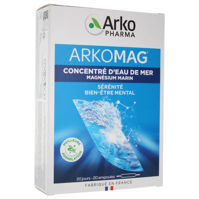 Arkopharma Arkomag Concentré d'Eau de Mer Magnésium Marin - 20 Ampoules