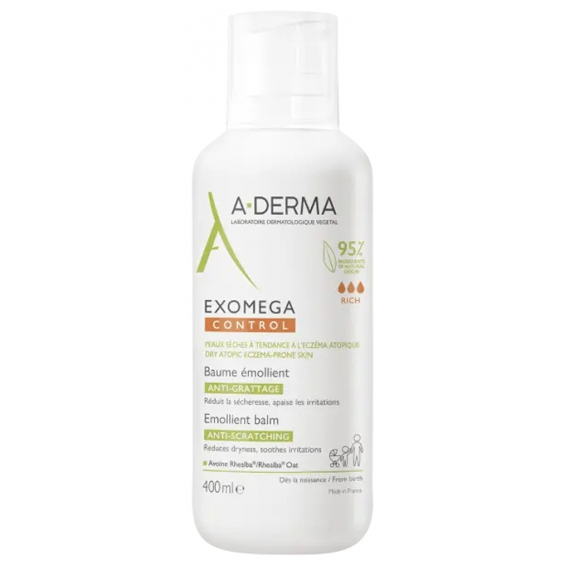 A-DERMA Exomega Control Baume Émollient Anti-Grattage - 400 ml