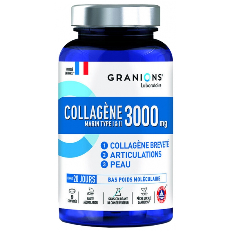 Granions Collagène Marin type I & II 3000mg - 80 comprimés